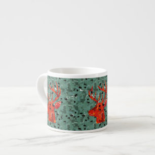 Tasse Expresso Mosaïque de silhouette de tête de cerf