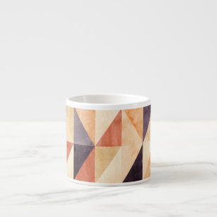 Tasse Expresso Mosaïque triangulaire Aquarelle Motif terrestre