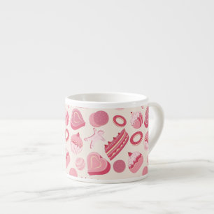 Tasse Expresso Motif 2 de chocolat et de pâtisseries