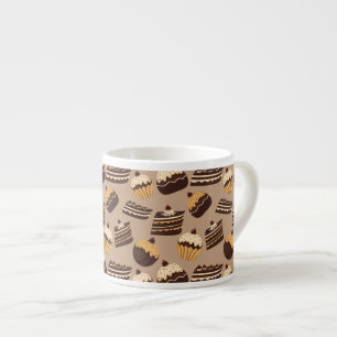Tasse Expresso Motif 3 de chocolat et de pâtisseries