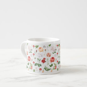 Tasse Expresso Motif à fleurs, Rose