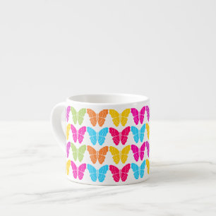 Tasse Expresso Motif à papillon arc-en-ciel mignon