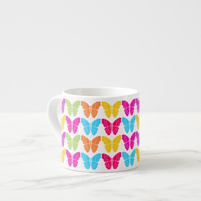 Tasse Expresso Motif à papillon arc-en-ciel mignon (Devant gauche)