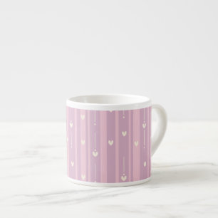 Tasse Expresso Motif à rayures de cœur rougissant