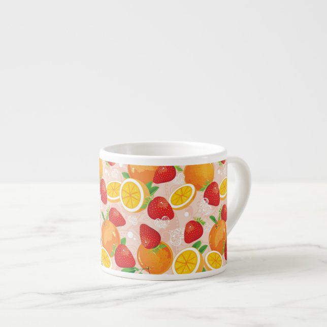 Tasse Expresso Motif abstrait avec la fraise (Devant droit)