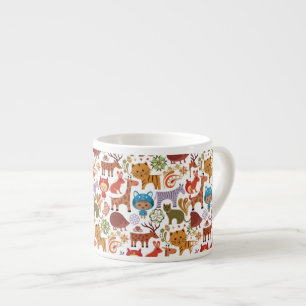 Tasse Expresso Motif abstrait d'enfant et d'animaux
