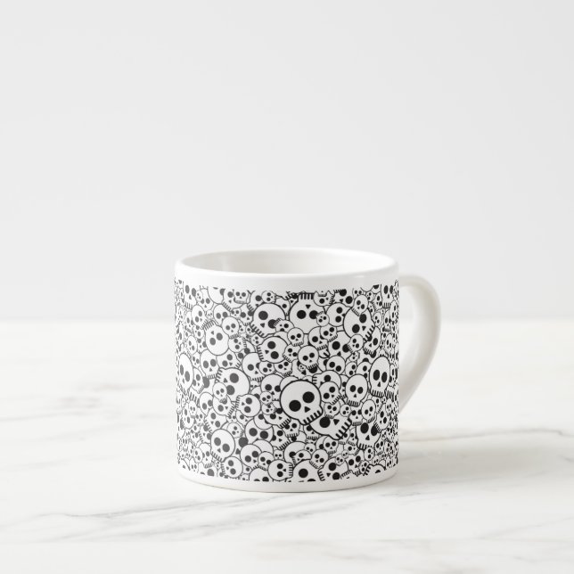 Tasse Expresso Motif avec des crânes (Devant droit)