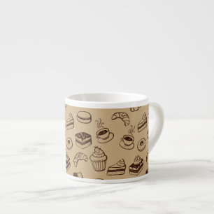 Tasse Expresso Motif avec des gâteaux, des desserts et la
