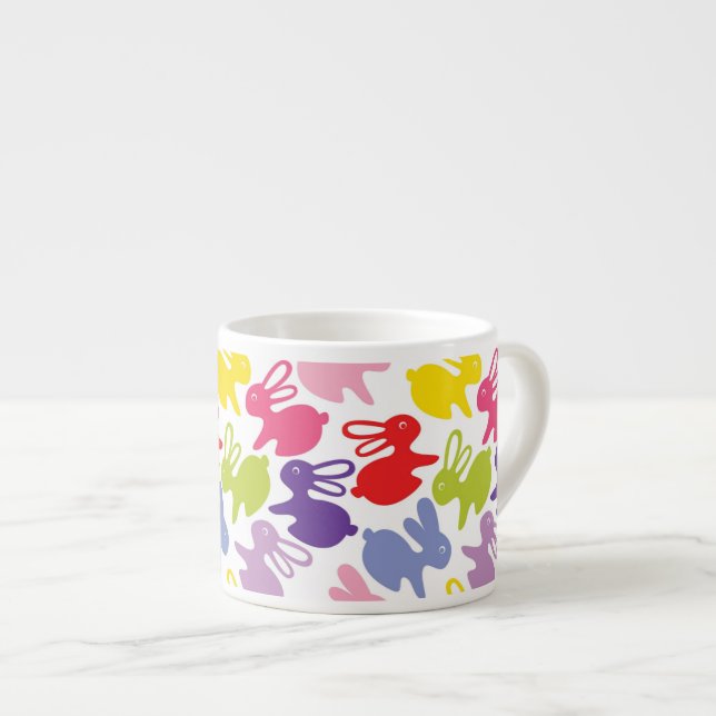 Tasse Expresso motif avec des lapins de Pâques (Devant droit)
