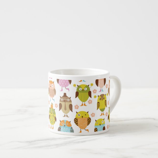 Tasse Expresso motif avec des oiseaux (Devant droit)