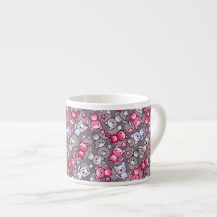 Tasse Expresso motif avec les chats mignons de griffonnage de