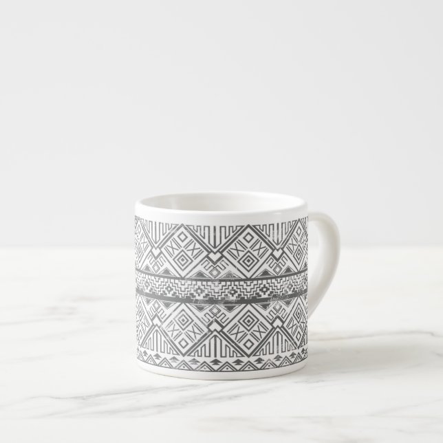 Tasse Expresso Motif aztèque géométrique abstrait 2 (Devant droit)