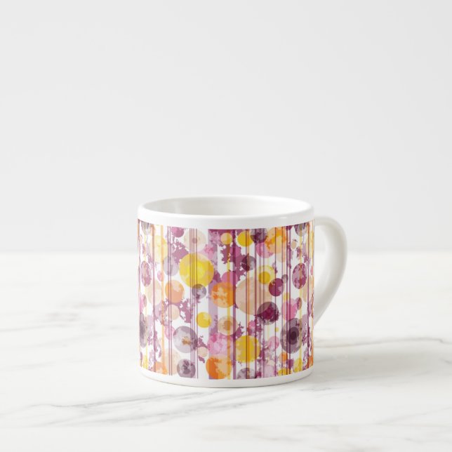 Tasse Expresso Motif blanc rayé tacheté (Devant droit)