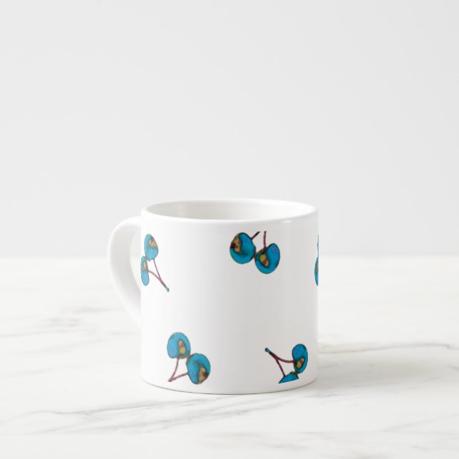 Tasse Expresso Motif Blue Cherry (Devant gauche)