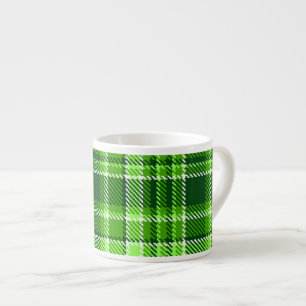 Tasse Expresso Motif Checkered de couleur verte
