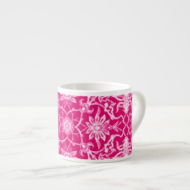 Tasse Expresso Motif chinois Art nouveau - Fuchsia rose (Devant droit)