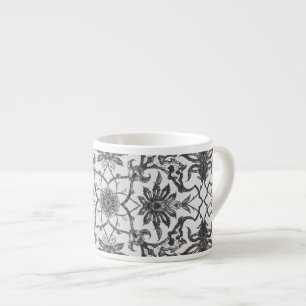 Tasse Expresso Motif chinois Art nouveau - gris argenté
