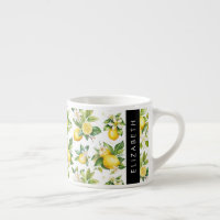 Motif citron, Fleurs de citron, Feuilles, Votre No