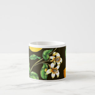 Tasse Expresso Motif citron verni à la main