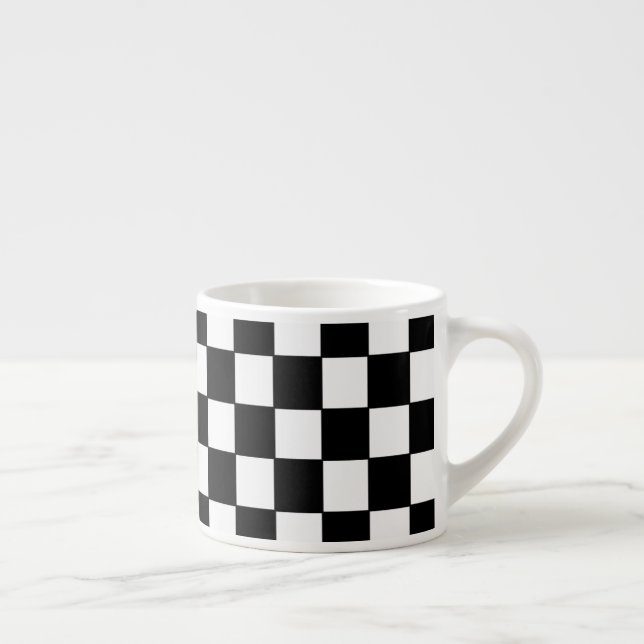 Tasse Expresso Motif classique Checkered blanc noir (Droite)