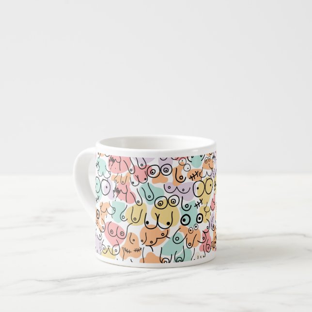 Tasse Expresso Motif d'anniversaire coloré (Devant gauche)