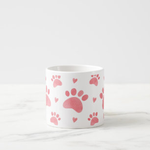 Tasse Expresso Motif d'aquarelle Cat Paws