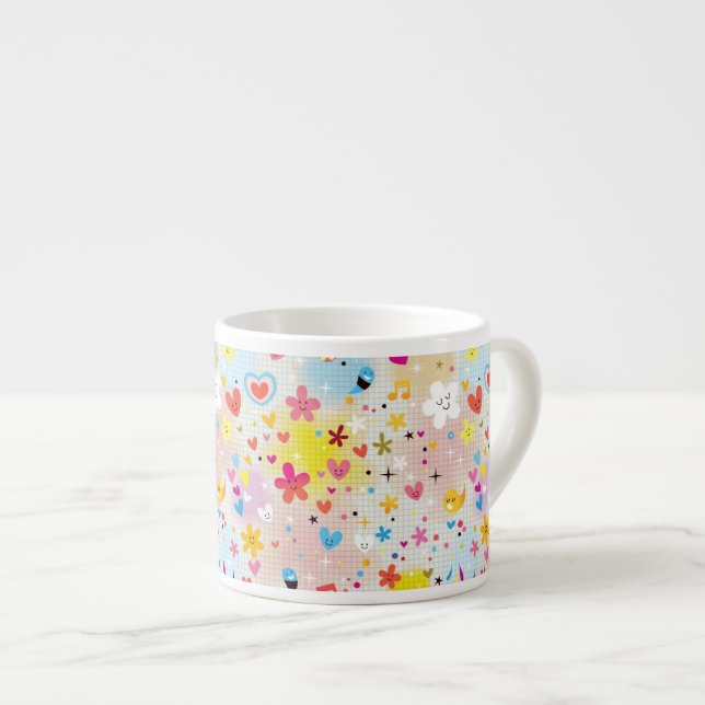 Tasse Expresso motif de bande dessinée d'amusement (Devant droit)