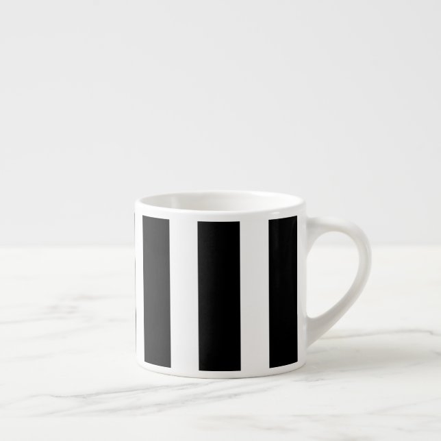 Tasse Expresso Motif de bandes verticales en noir et blanc (Droite)
