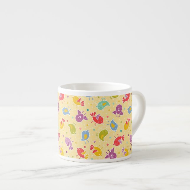 Tasse Expresso Motif de bébé avec les oiseaux mignons (Devant droit)