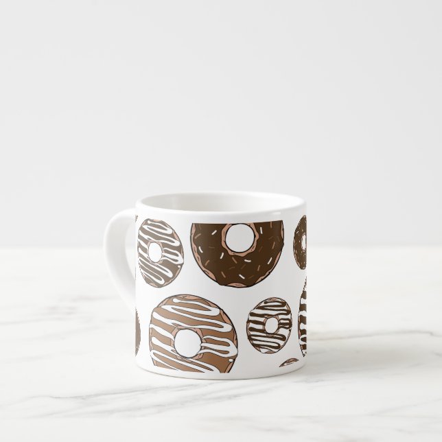 Tasse Expresso Motif de beignes, beignets de chocolat, beignets d (Devant gauche)