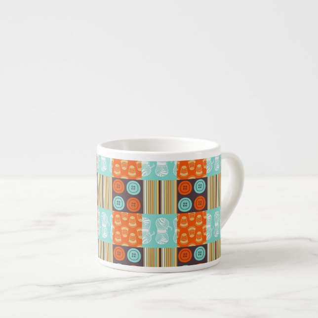 Tasse Expresso motif de Bruit-art - cousant (Devant droit)