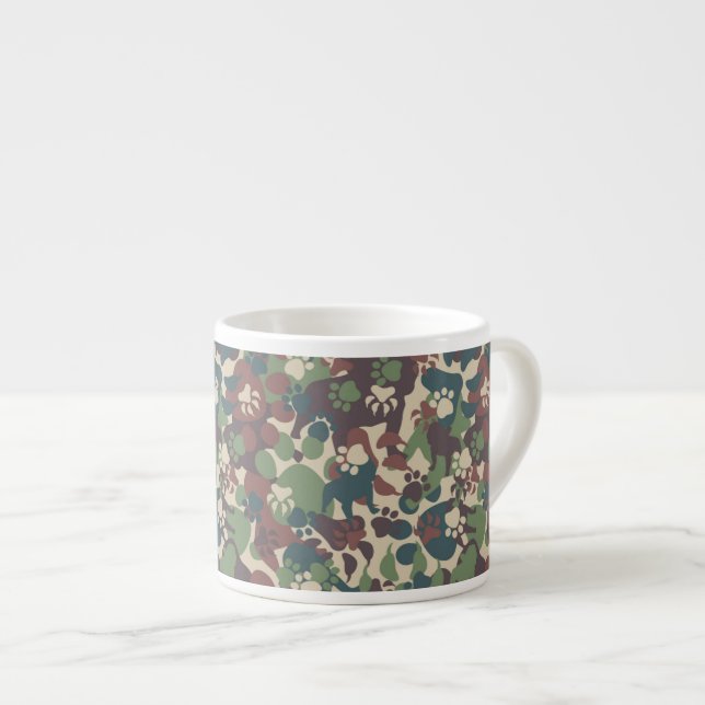 Tasse Expresso Motif de camouflage de chien (Devant droit)