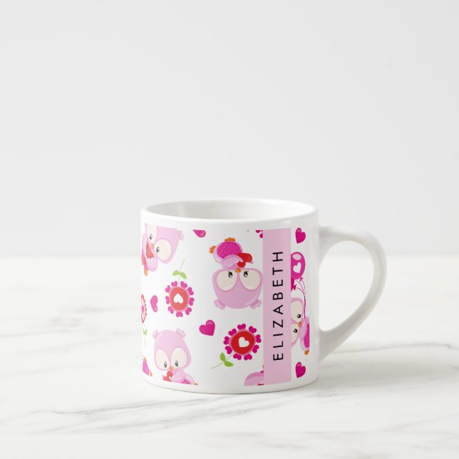 Tasse Expresso Motif De Chouettes, Chouettes Mignonnes, Chouettes (Droite)