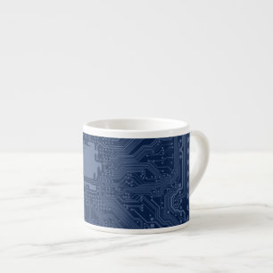 Tasse Expresso Motif de circuit Geek bleu