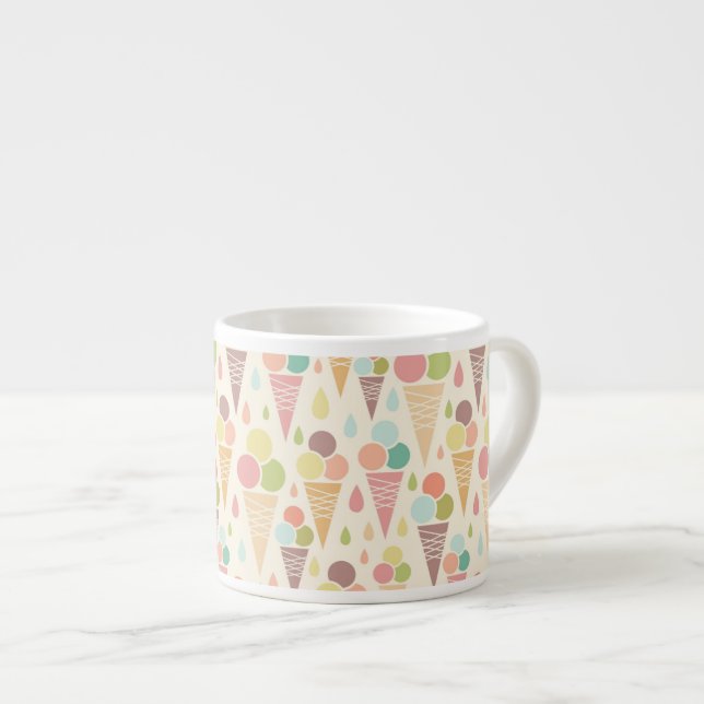 Tasse Expresso Motif de cornets de crème glacée (Devant droit)