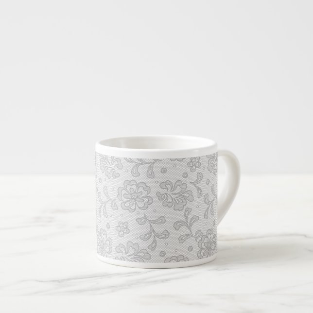 Tasse Expresso Motif de dentelle, cru 1 de fleur (Devant droit)