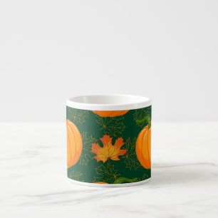 Tasse Expresso Motif de départ d'automne du Citrouille orange