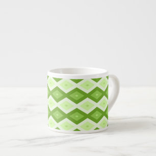 Tasse Expresso Motif de diamant vert Chartreuse