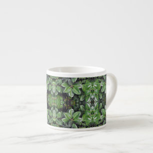 Tasse Expresso Motif de feuille d'hévéa