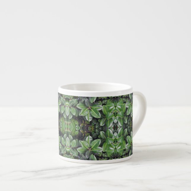 Tasse Expresso Motif de feuille d'hévéa (Devant droit)
