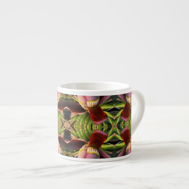 Tasse Expresso Motif de fleurs bananes (Devant droit)