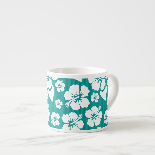Tasse Expresso Motif de fleurs d'Hibiscus (Devant droit)