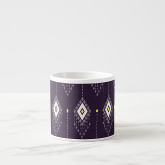 Tasse Expresso Motif de lustre Ikat : Conception Vintage de texti