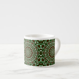 Tasse Expresso Motif de mandala de Noël groovy maximaliste orné