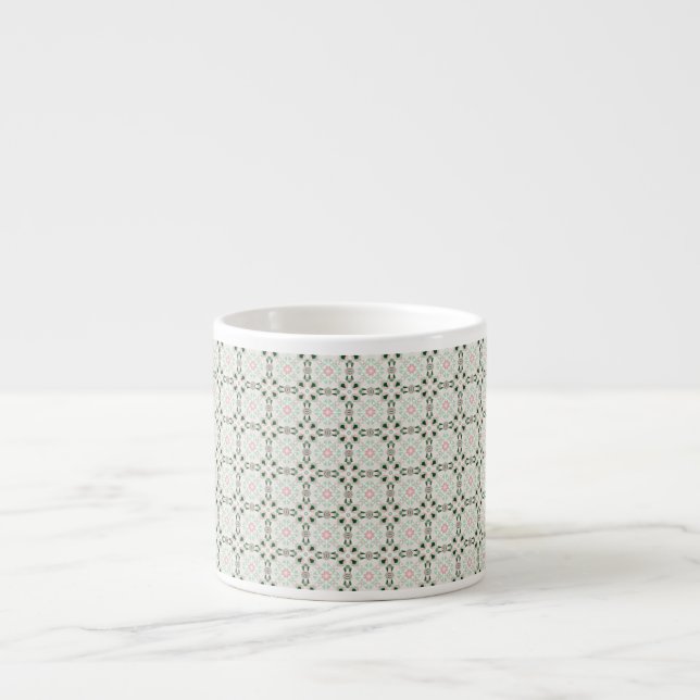Tasse Expresso Motif de Noël bohème éclectique complexe délicat (Devant)