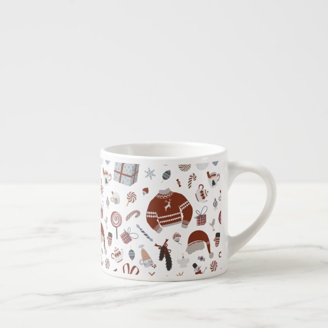 Tasse Expresso Motif de Noël rétro (Droite)