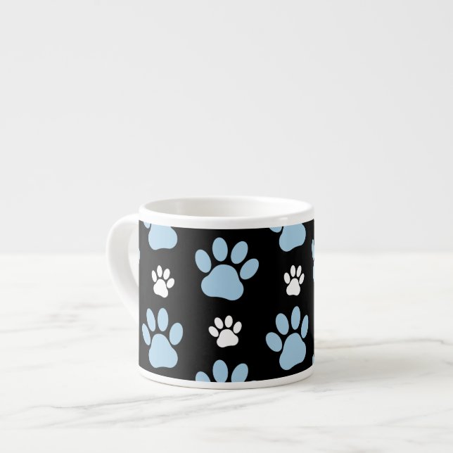 Tasse Expresso Motif De Pailles, Paniers Bleus, Pailles De Chien, (Devant gauche)