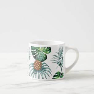 Tasse Expresso Motif de palmier de jungle à l'aquarelle tropicale