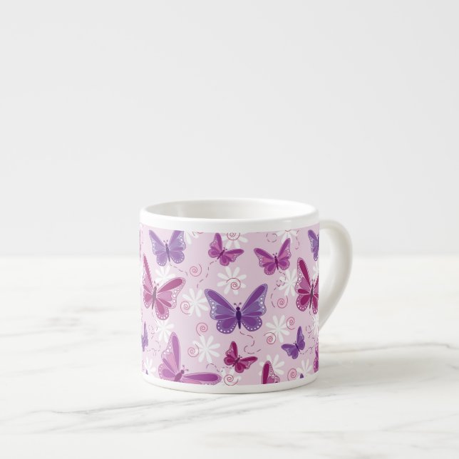 Tasse Expresso motif de papillon 2 (Devant droit)