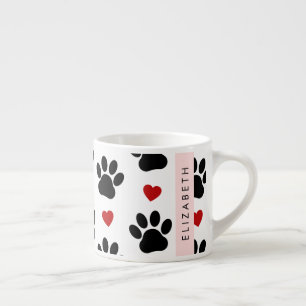 Tasse Expresso Motif De Pâtes, Pâtes Noires, Coeurs Rouges, Votre